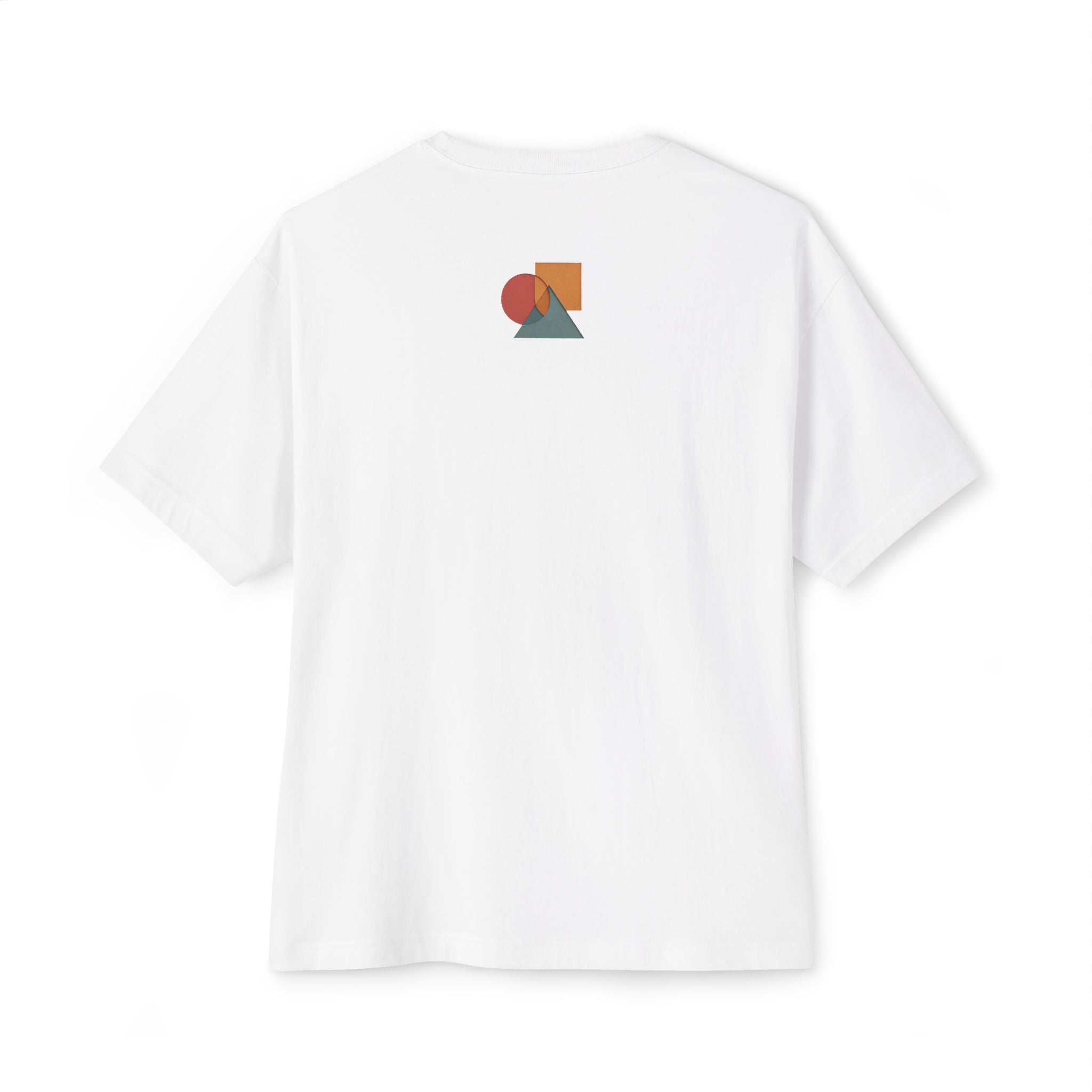 Abstract Geometric Unisex Oversized Boxy Tee, Casual Summer T-Shirt, Gift for Her, Minimalist Graphic Tee, Eco-Friendly Fashion