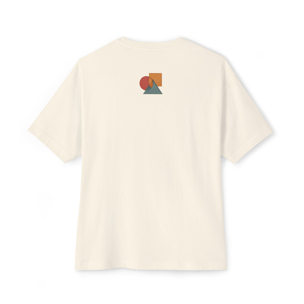 Abstract Geometric Unisex Oversized Boxy Tee, Casual Summer T-Shirt, Gift for Her, Minimalist Graphic Tee, Eco-Friendly Fashion