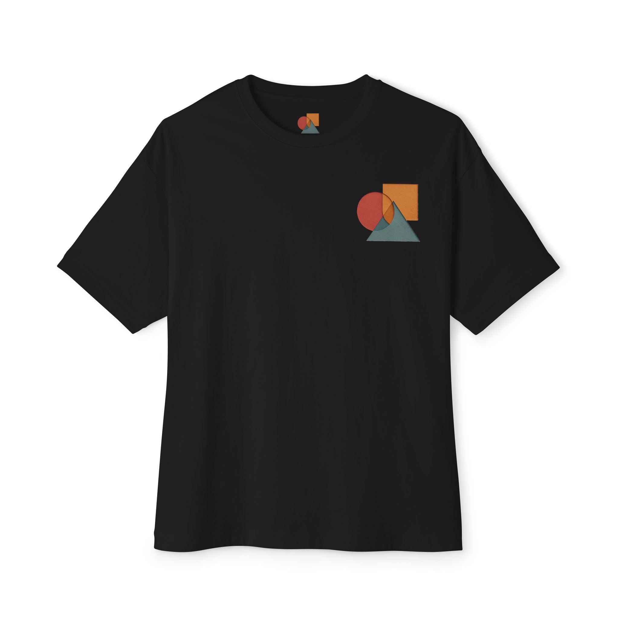 Abstract Geometric Unisex Oversized Boxy Tee, Casual Summer T-Shirt, Gift for Her, Minimalist Graphic Tee, Eco-Friendly Fashion