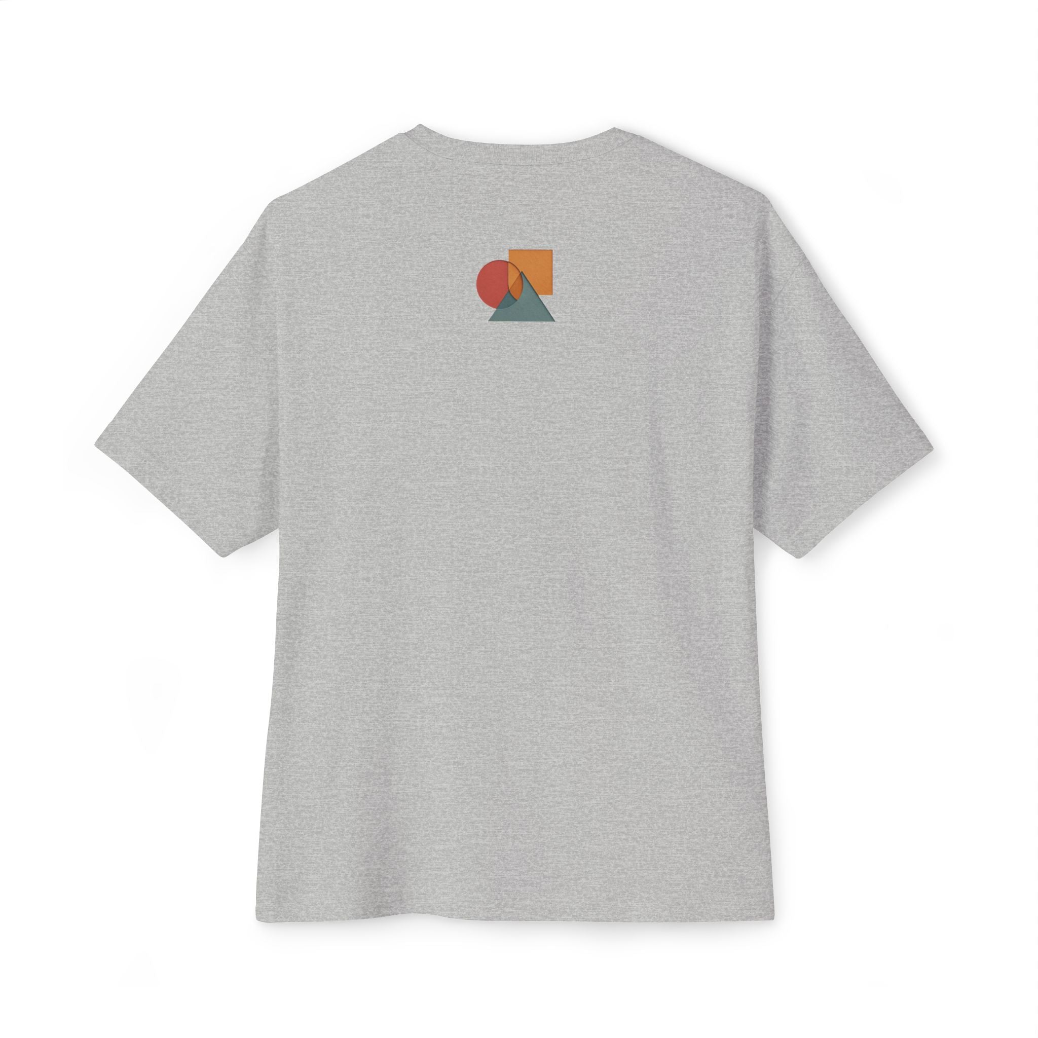 Abstract Geometric Unisex Oversized Boxy Tee, Casual Summer T-Shirt, Gift for Her, Minimalist Graphic Tee, Eco-Friendly Fashion