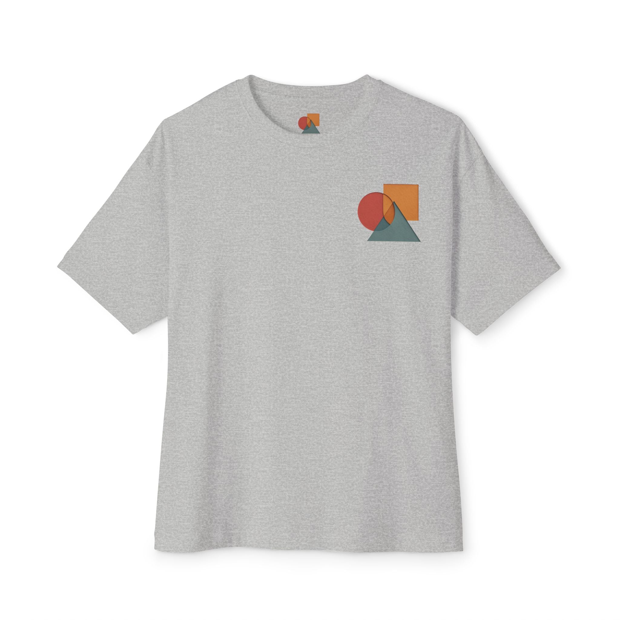 Abstract Geometric Unisex Oversized Boxy Tee, Casual Summer T-Shirt, Gift for Her, Minimalist Graphic Tee, Eco-Friendly Fashion