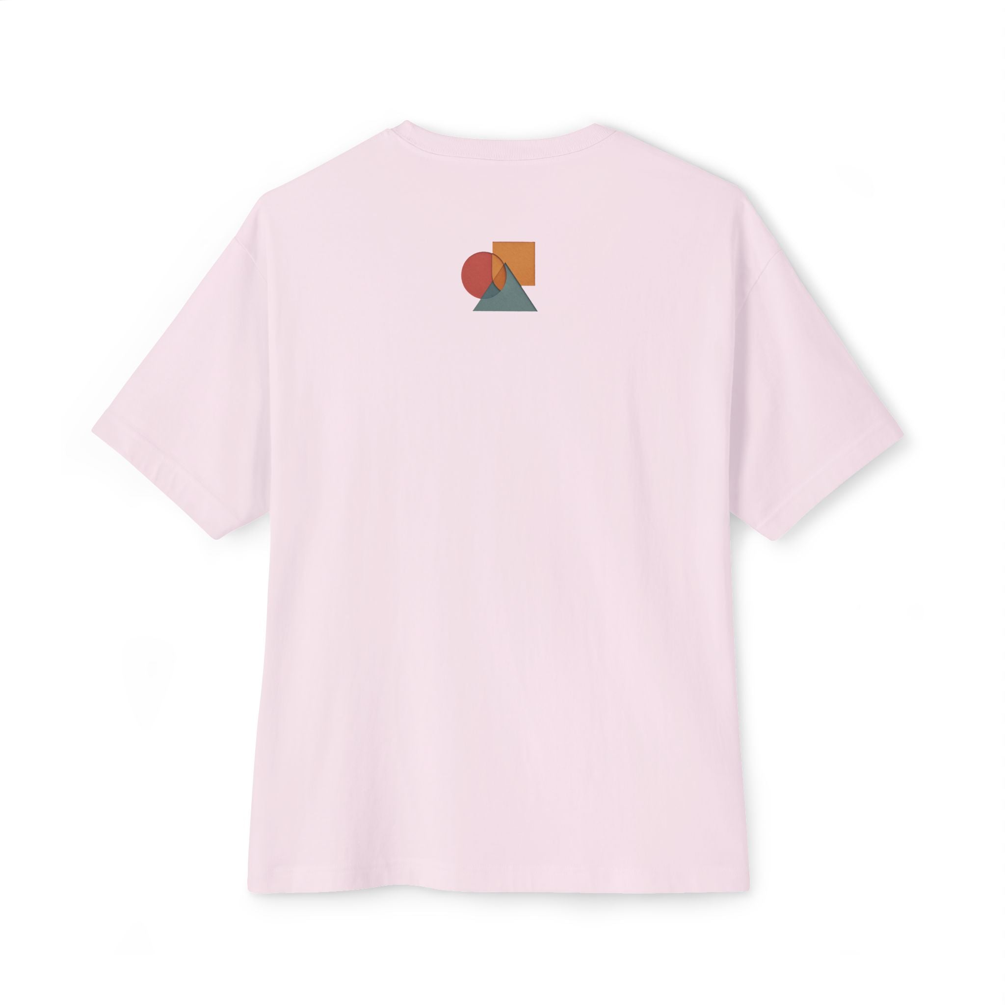 Abstract Geometric Unisex Oversized Boxy Tee, Casual Summer T-Shirt, Gift for Her, Minimalist Graphic Tee, Eco-Friendly Fashion