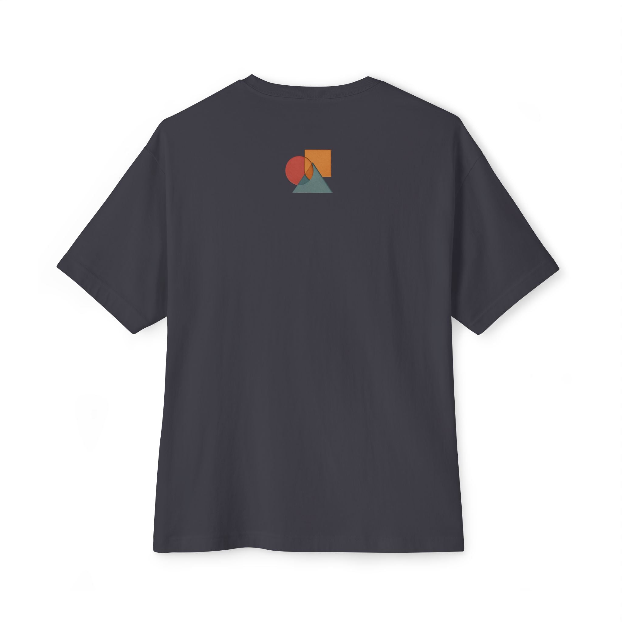 Abstract Geometric Unisex Oversized Boxy Tee, Casual Summer T-Shirt, Gift for Her, Minimalist Graphic Tee, Eco-Friendly Fashion