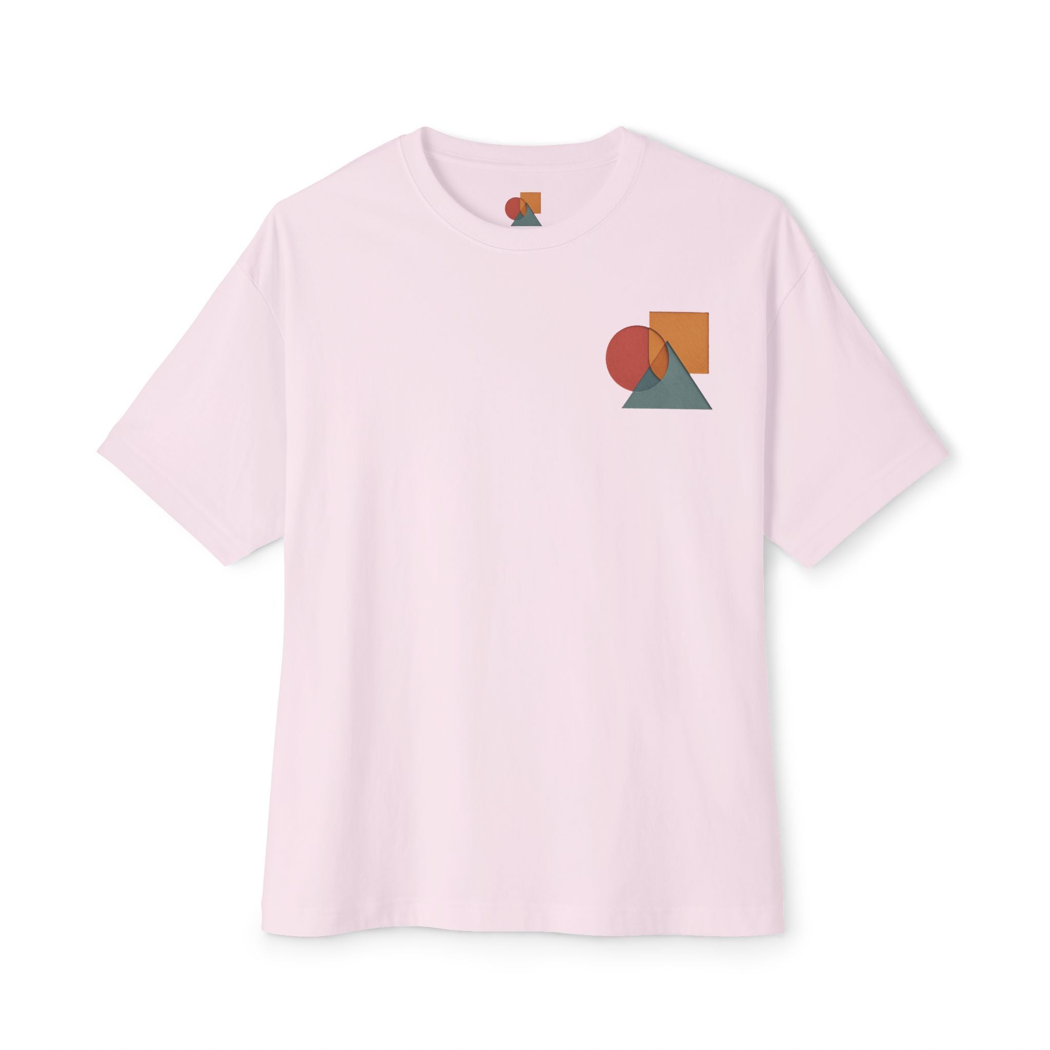 Abstract Geometric Unisex Oversized Boxy Tee, Casual Summer T-Shirt, Gift for Her, Minimalist Graphic Tee, Eco-Friendly Fashion